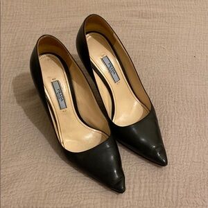 Prada Classic Black Pointed Heels. Made in Italy . Size 37 1/2